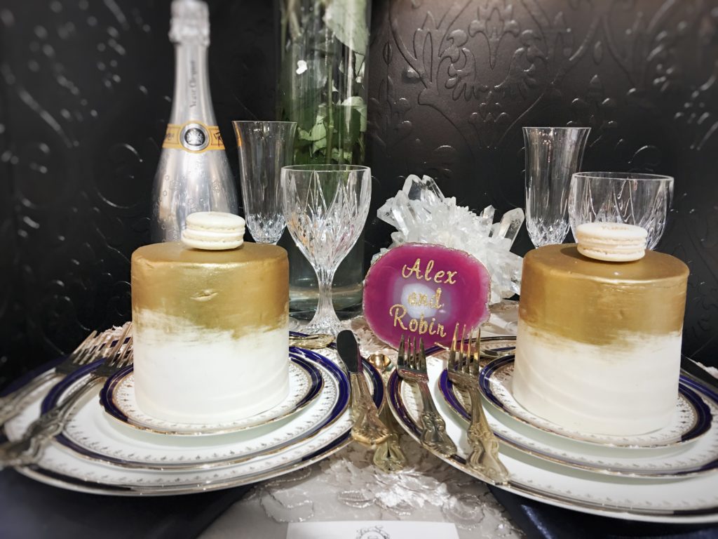 Drea has found her future wedding cake company. SWIRL Custom Cakes & Desserts. It's design meets cake. Incredible gold & marble combos!!